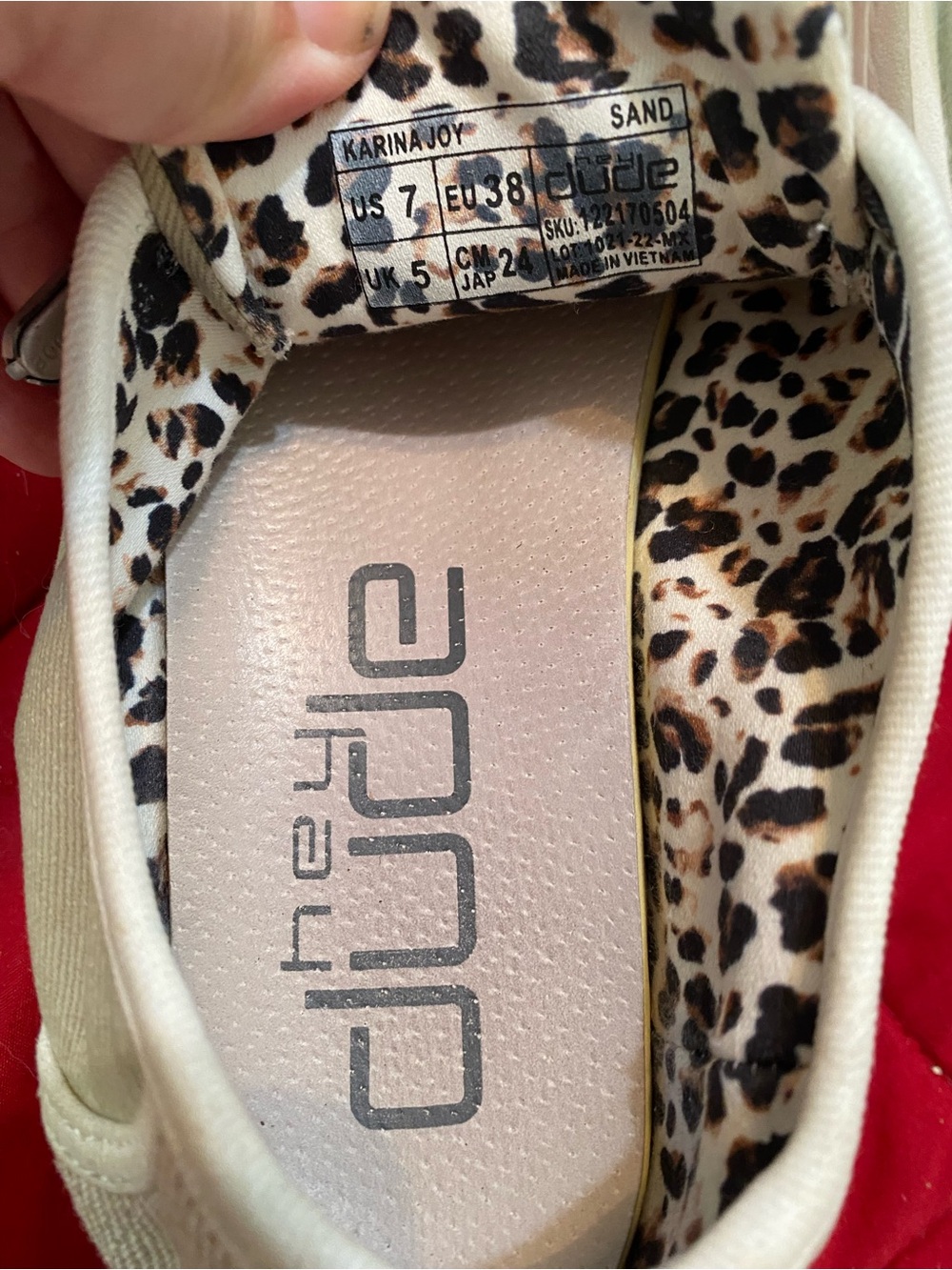 Hey Dude Women’s Karina joy Canvas Sneakers sand beige leopard Laces size 7 EUC - Picture 4 of 10